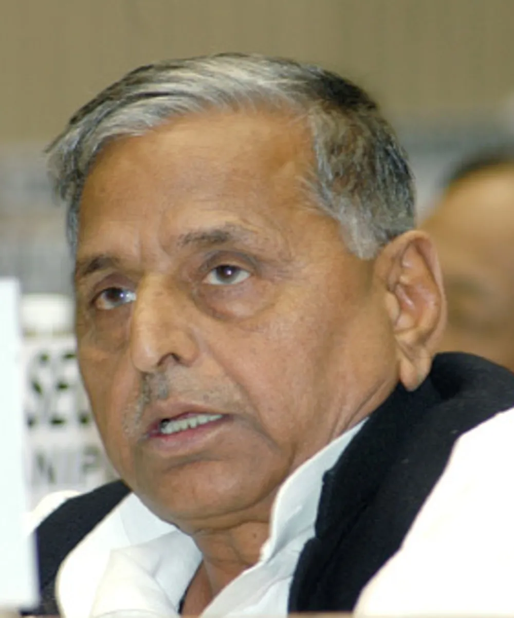 Mulayam Singh Yadav, founder of the Samajwadi Party and three-time Chief Minister of Uttar Pradesh, addressing the National Development Council in New Delhi, December 9, 2006; official Government of India photograph via Wikimedia Commons